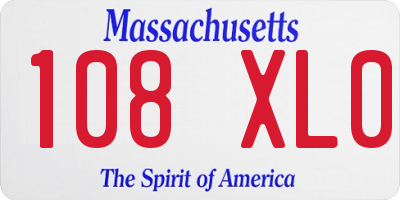 MA license plate 108XL0