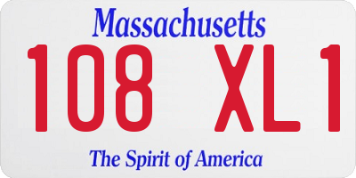 MA license plate 108XL1