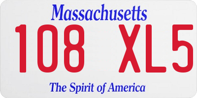 MA license plate 108XL5