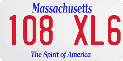 MA license plate 108XL6