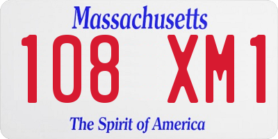 MA license plate 108XM1