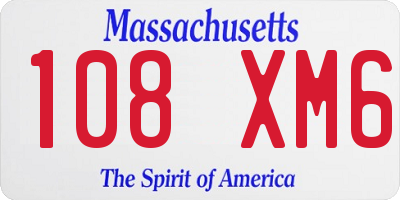 MA license plate 108XM6