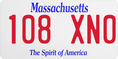 MA license plate 108XN0