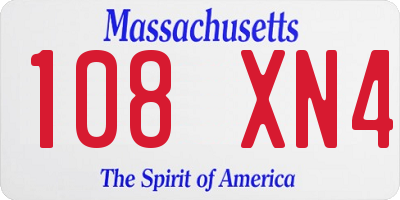 MA license plate 108XN4