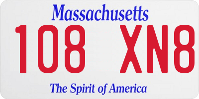 MA license plate 108XN8