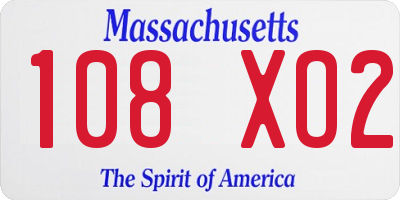 MA license plate 108XO2