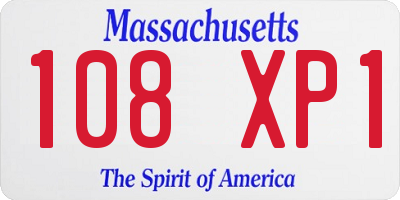 MA license plate 108XP1