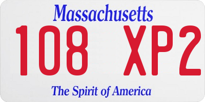 MA license plate 108XP2