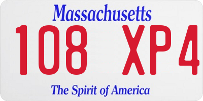 MA license plate 108XP4