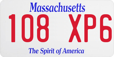 MA license plate 108XP6