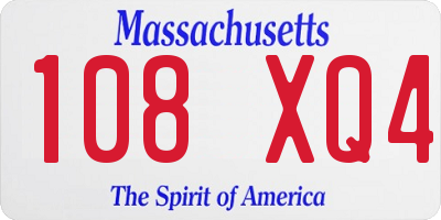 MA license plate 108XQ4