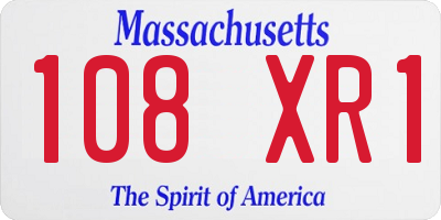 MA license plate 108XR1