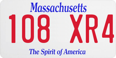 MA license plate 108XR4