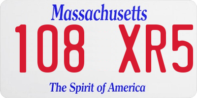 MA license plate 108XR5
