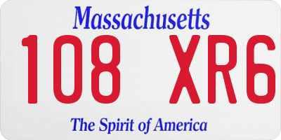 MA license plate 108XR6