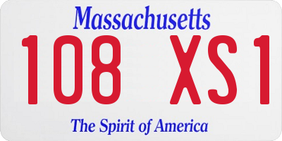 MA license plate 108XS1