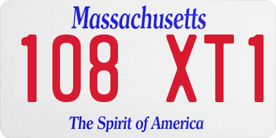 MA license plate 108XT1