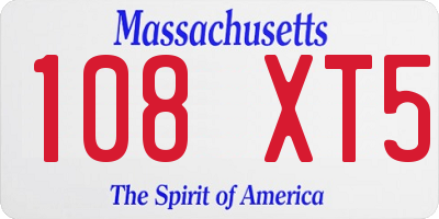 MA license plate 108XT5