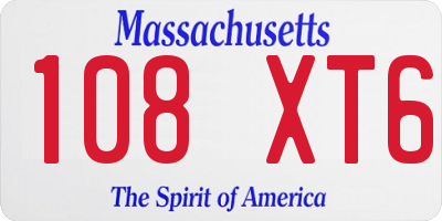 MA license plate 108XT6