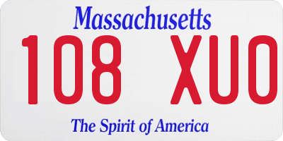 MA license plate 108XU0