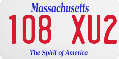 MA license plate 108XU2