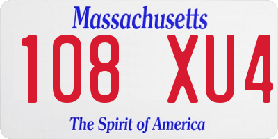 MA license plate 108XU4