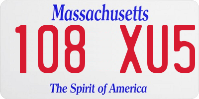 MA license plate 108XU5