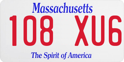 MA license plate 108XU6