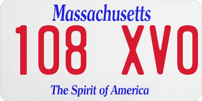 MA license plate 108XV0