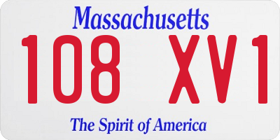 MA license plate 108XV1