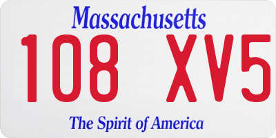 MA license plate 108XV5