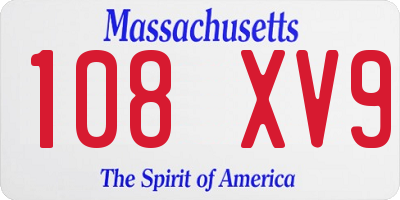 MA license plate 108XV9