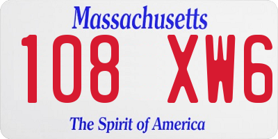 MA license plate 108XW6