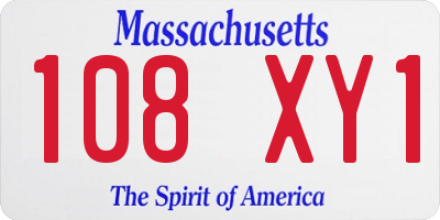 MA license plate 108XY1