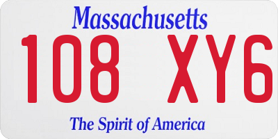 MA license plate 108XY6