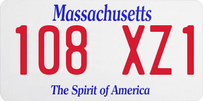 MA license plate 108XZ1