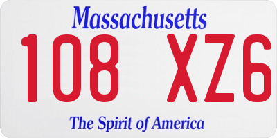 MA license plate 108XZ6