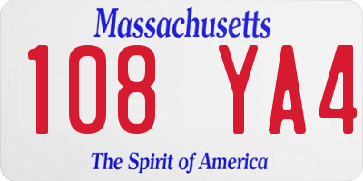MA license plate 108YA4