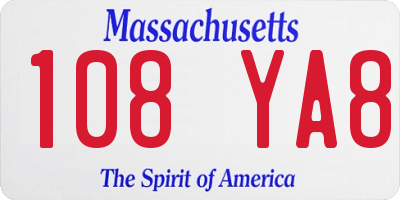 MA license plate 108YA8