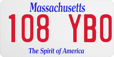 MA license plate 108YB0