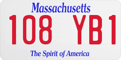 MA license plate 108YB1