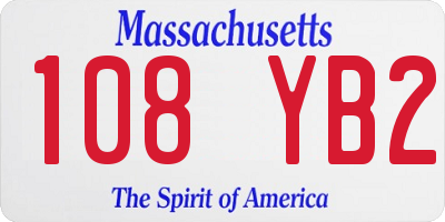 MA license plate 108YB2
