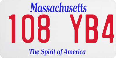 MA license plate 108YB4