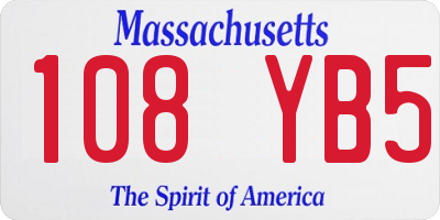 MA license plate 108YB5