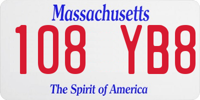 MA license plate 108YB8