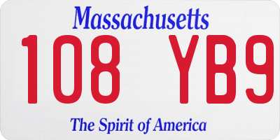 MA license plate 108YB9