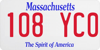 MA license plate 108YC0
