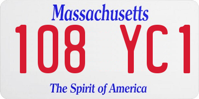 MA license plate 108YC1