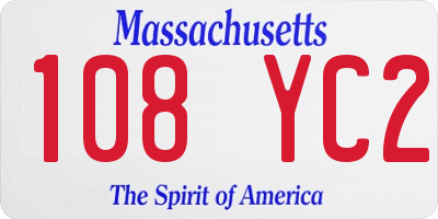 MA license plate 108YC2