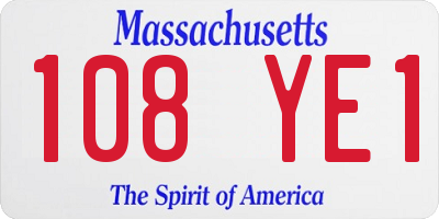 MA license plate 108YE1